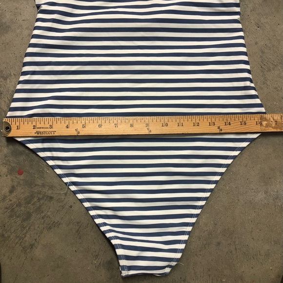 Sugar Coast Women’s Swimsuit One Piece Striped Ties Adjustable Straps High Cut - Picture 6 of 8